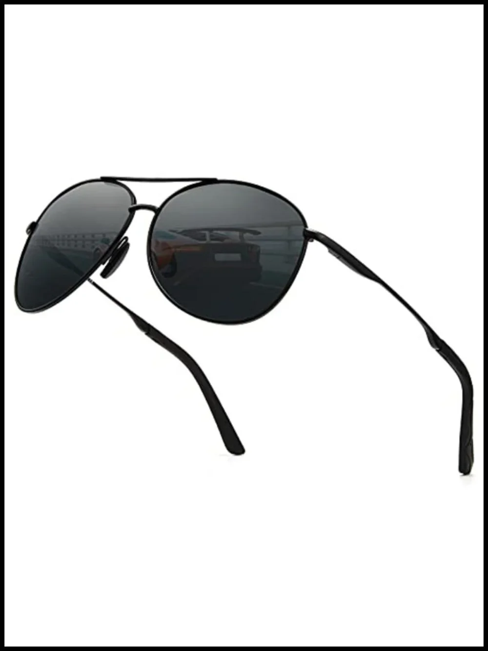 Aviator Sunglasses for Men Polarized UV400 Protection Spring Hinge Metal Frame